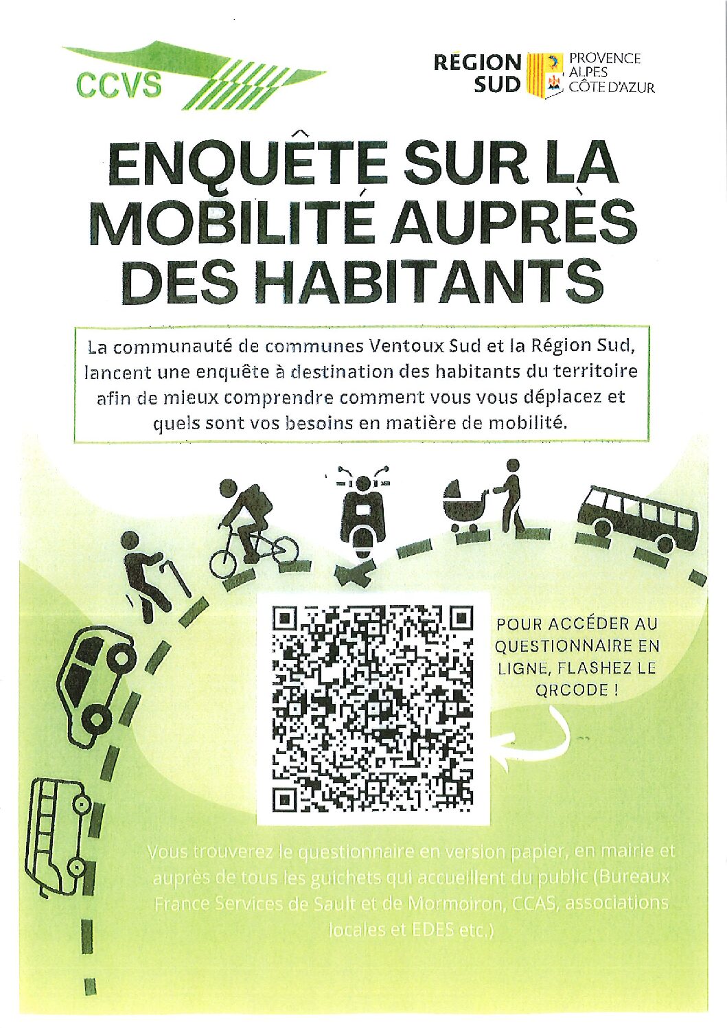 CCVS – Enquête sur la mobilité auprès des habitants